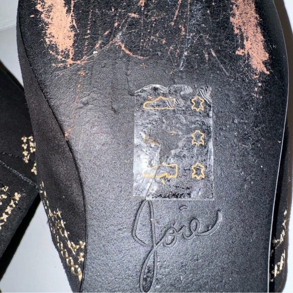 Joie Adia Mules Embroidered Pointed Toe Flats Shoes Size 37 - Picture 3 of 12